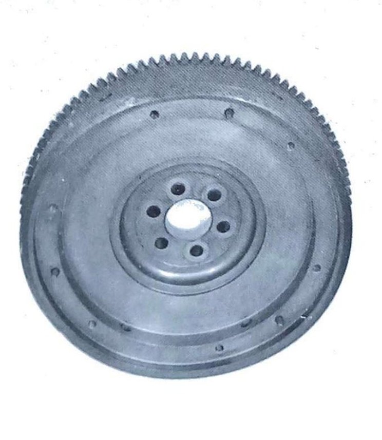 Volano motore con corona dentata.