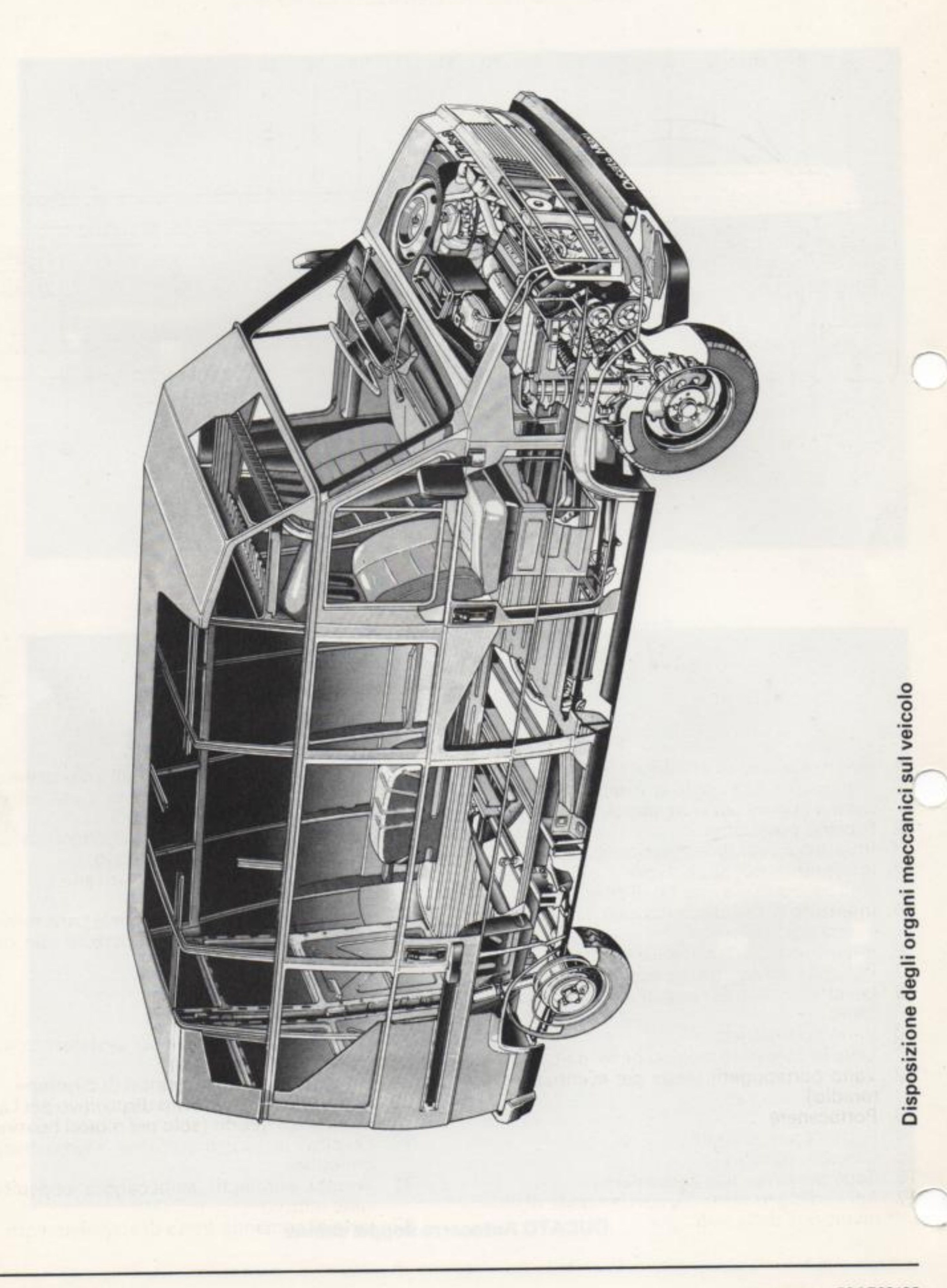 Disposizione degli organi meccanici sul veicolo — vista in spaccato (cutaway)