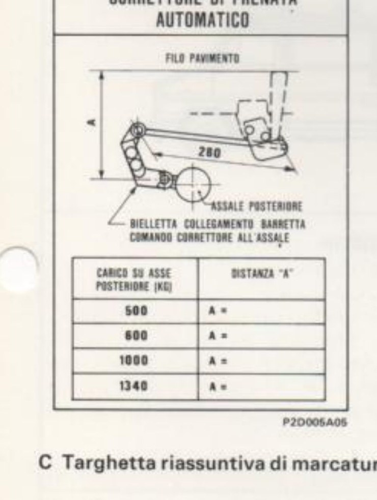 Schema correttore di frenata automatico, filo pavimento e barretta collegamento (P2D005A05)