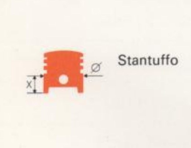 Schema stantuffo con quote ⌀, X e marchio FIAT