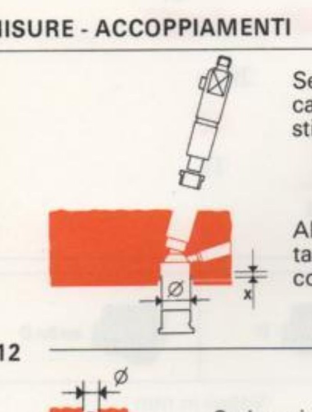 Sezione precamera di combustione e quote zoccolo (rif. 12)