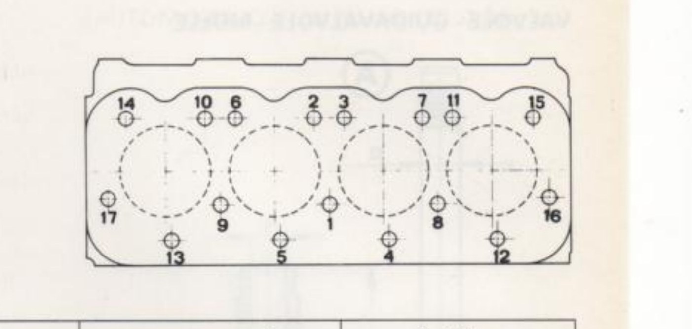 Schema ordine serraggio viti fissaggio testa cilindri (numerazione 1÷17)