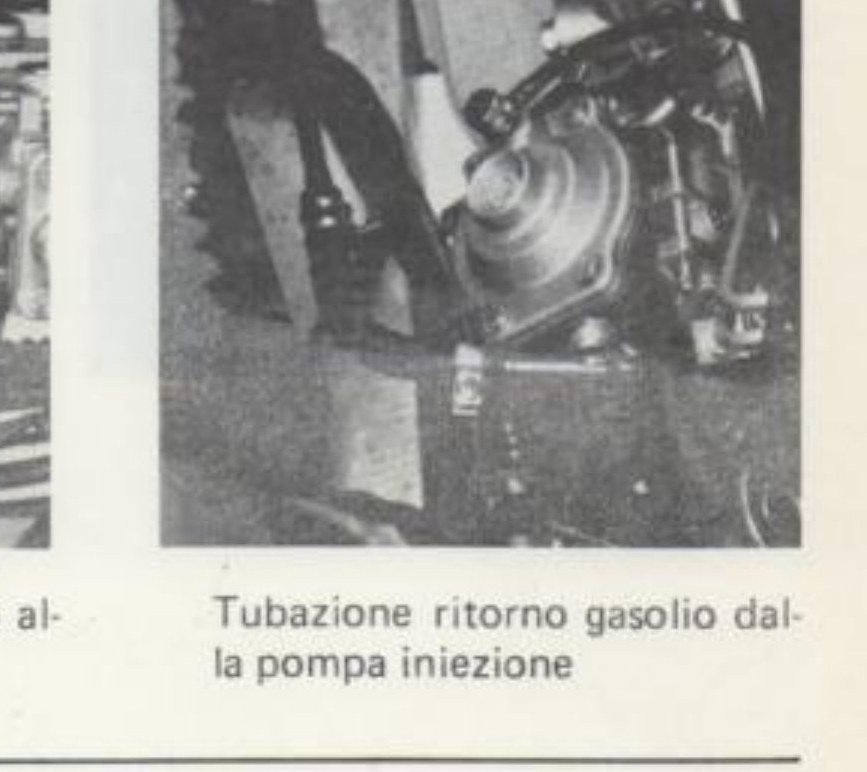 Tubazione ritorno gasolio dalla pompa iniezione