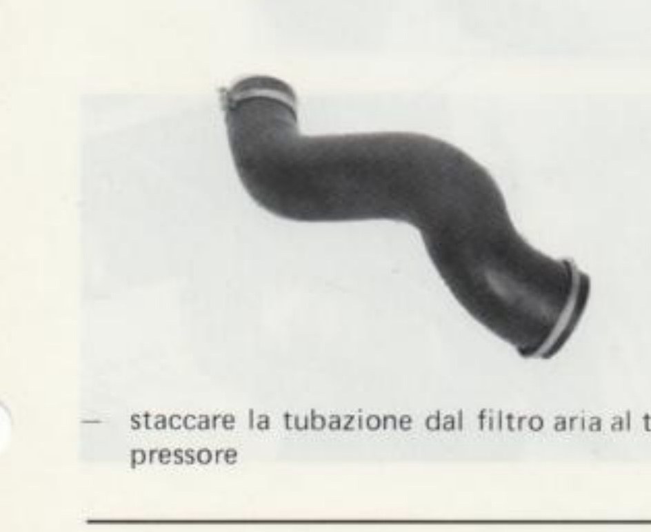 Tubazione filtro aria - turbocompressore staccata