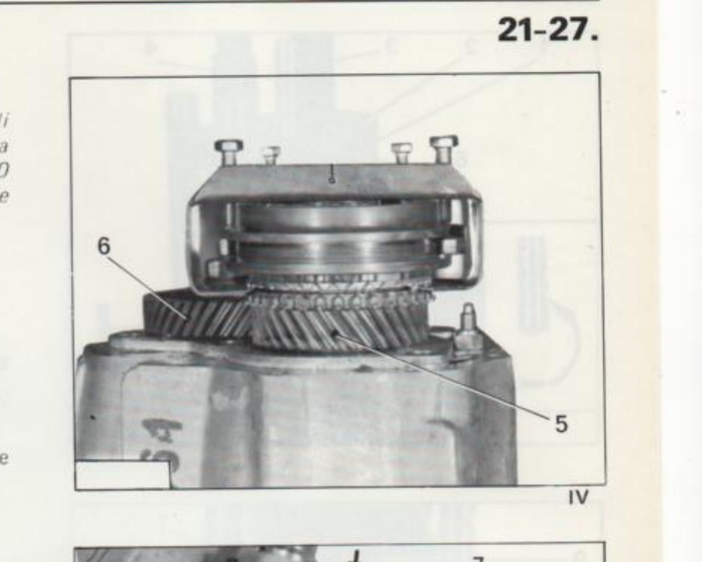 Particolare ingranaggi (5) e (6) - fig. IV