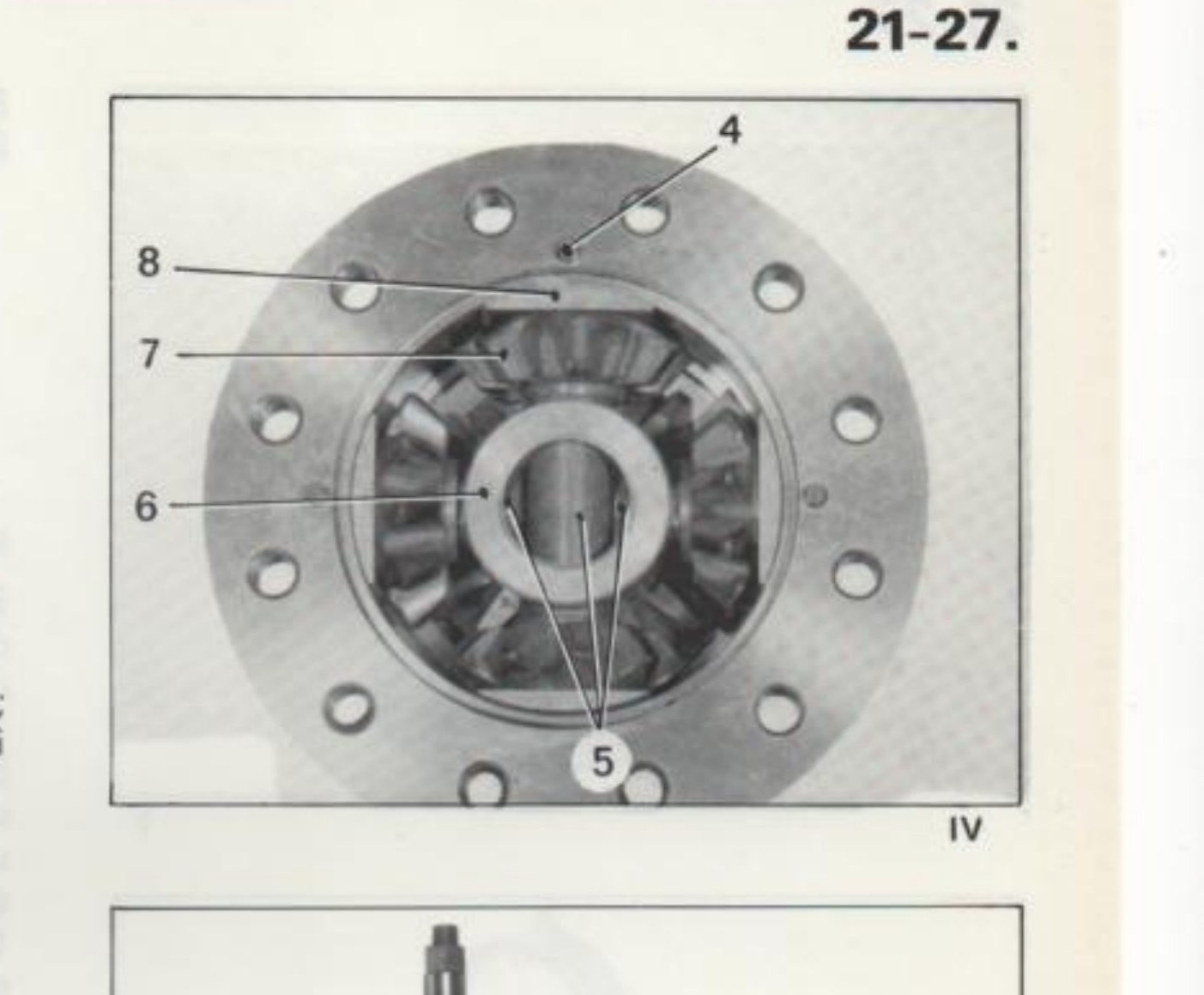 Scatola differenziale: vista interna con riferimenti 4, 5, 6, 7, 8 (IV)