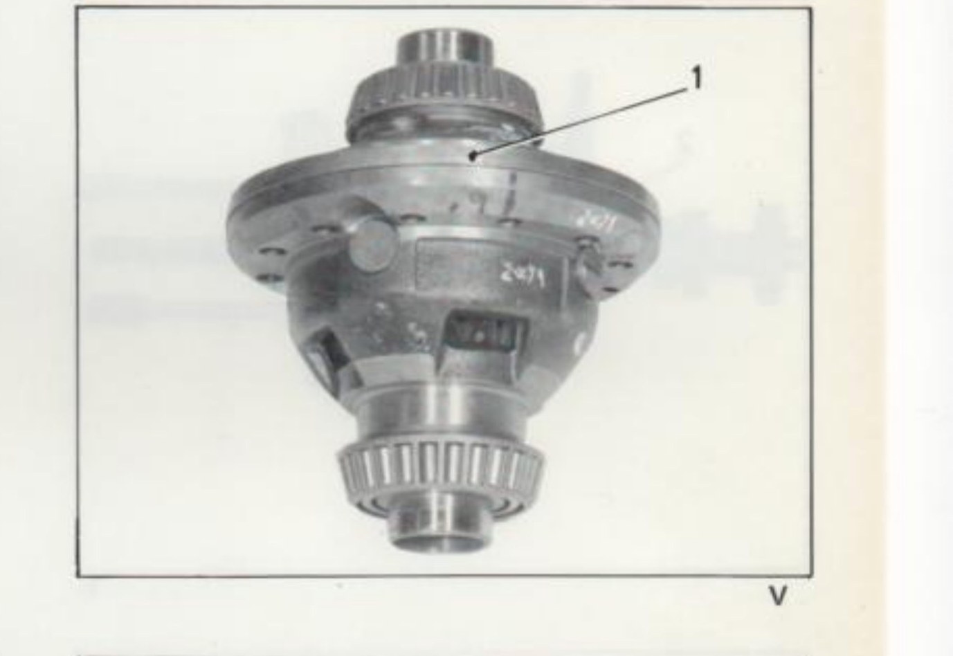 Fig. V — Scatola differenziale assemblata con flangia (1)