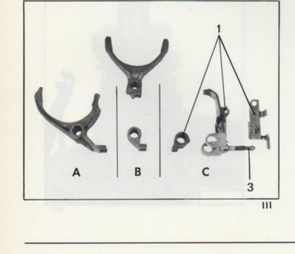 Forcelle e comando retromarcia (1, 3) - fig. III