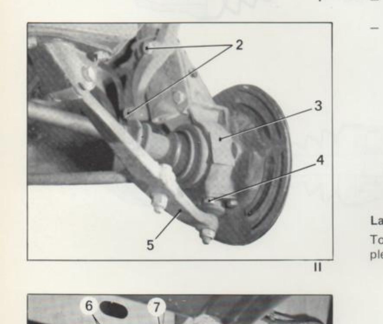 Fig. II — Elemento portante, perno a sfera, braccio (rif. 2, 3, 4, 5)