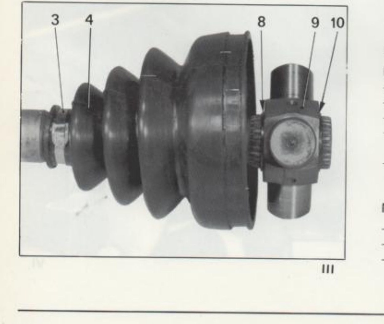 Fig. III — Giunto tripode con riferimenti 3, 4, 8, 9, 10