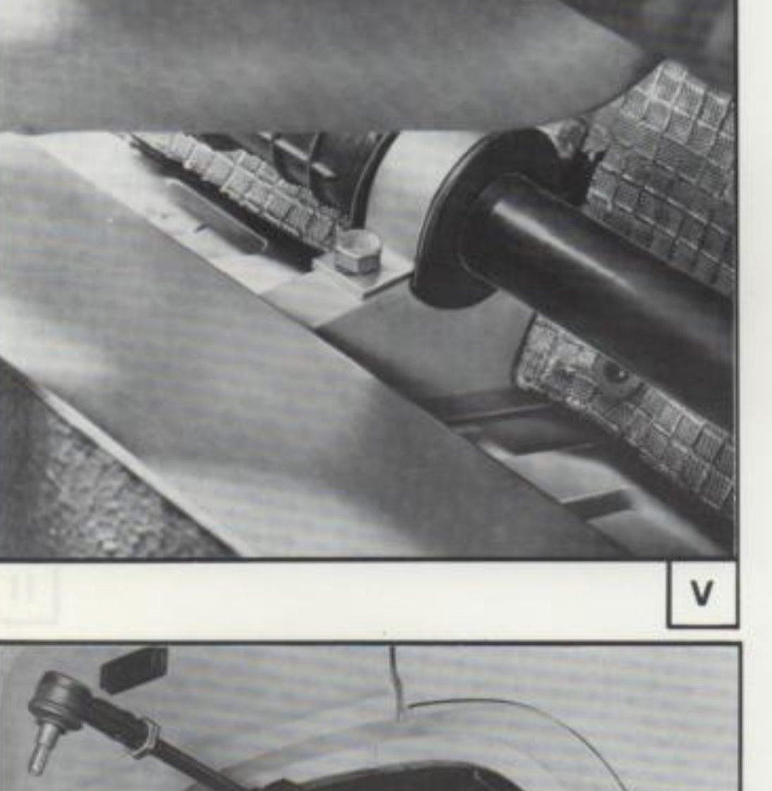 fig. V — Fissaggio scatola sterzo alla scocca
