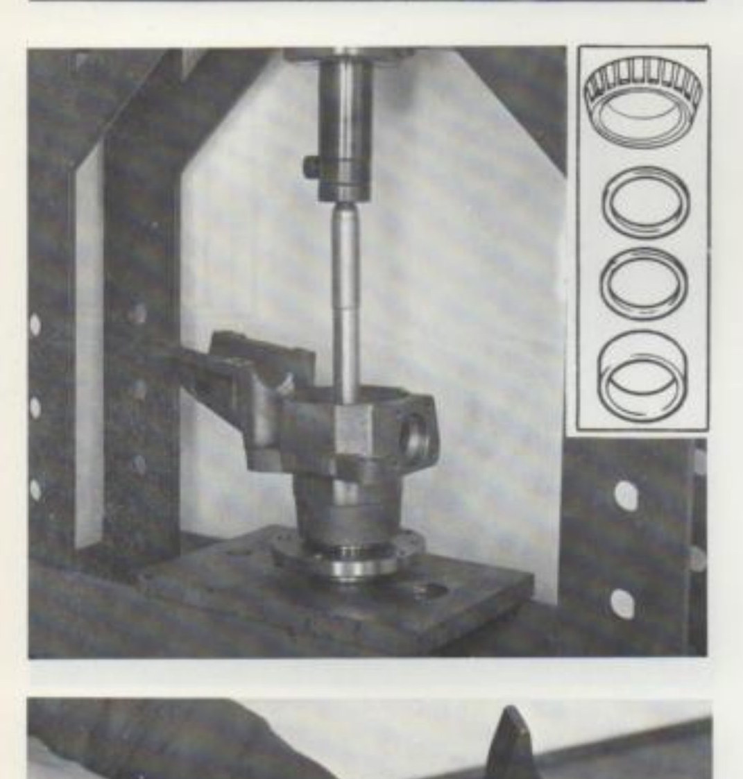 Montaggio dell'anello interno cuscinetto sul mozzo alla pressa