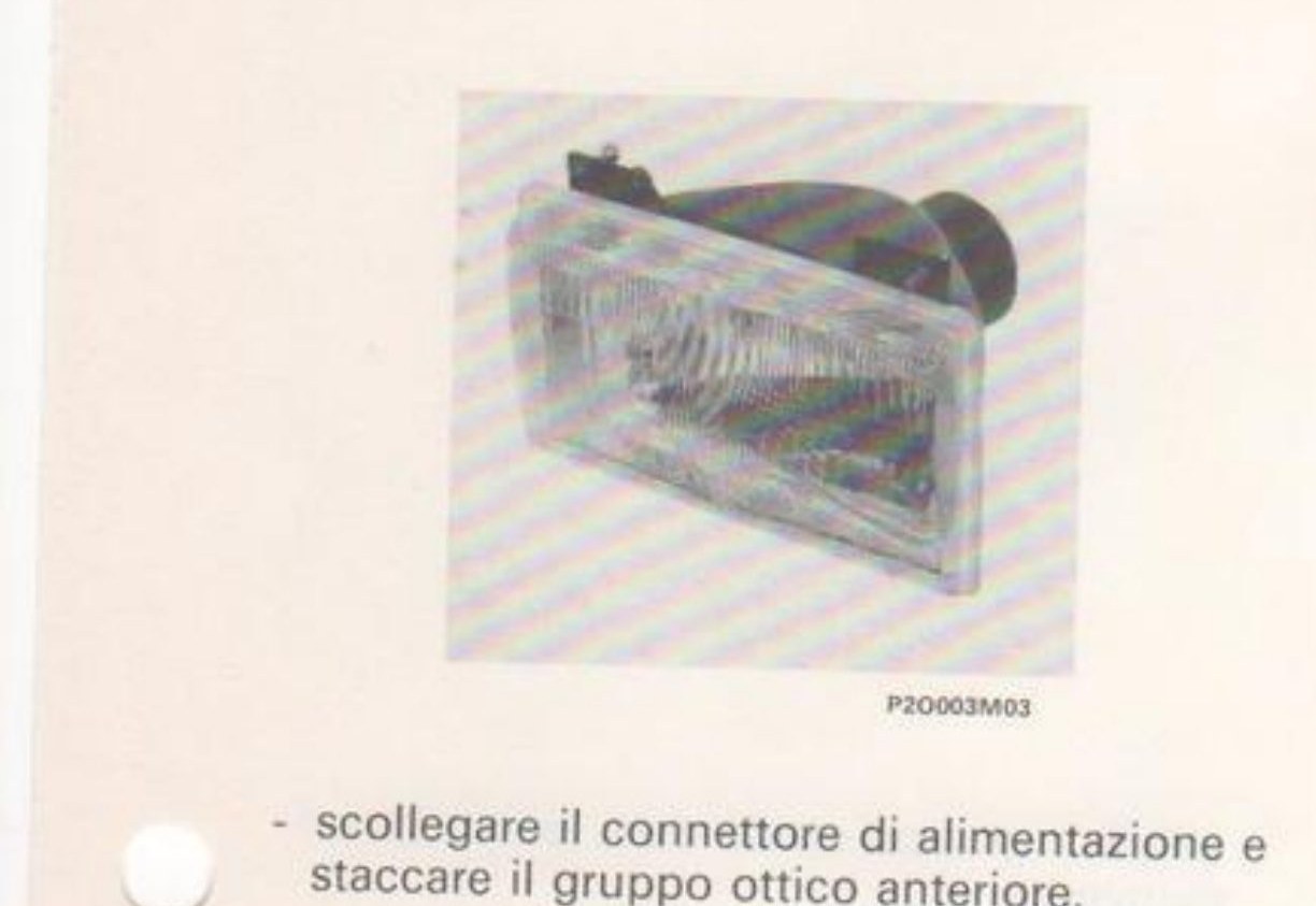 Gruppo ottico anteriore estratto dalla sede (P2O003M03)