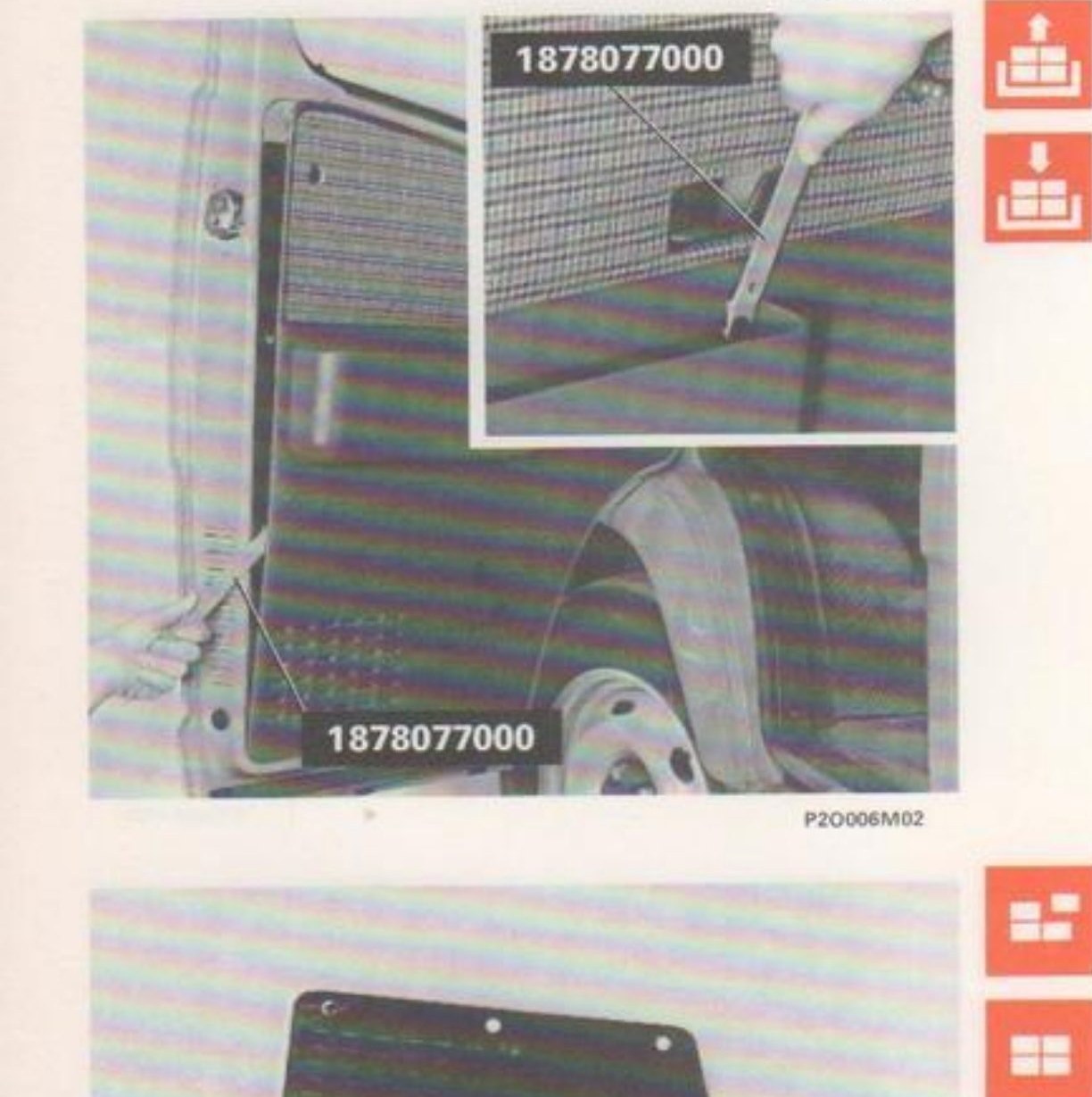 Distacco del bottone di fissaggio con l'attrezzo 1878077000 (P2O006M03 / P2O006M02)