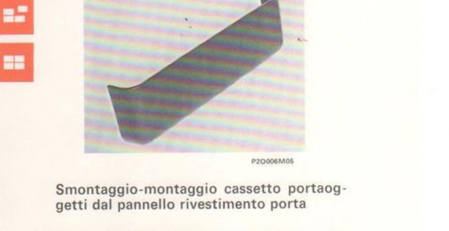 Cassetto portaoggetti staccato dal pannello (P2O006M05)