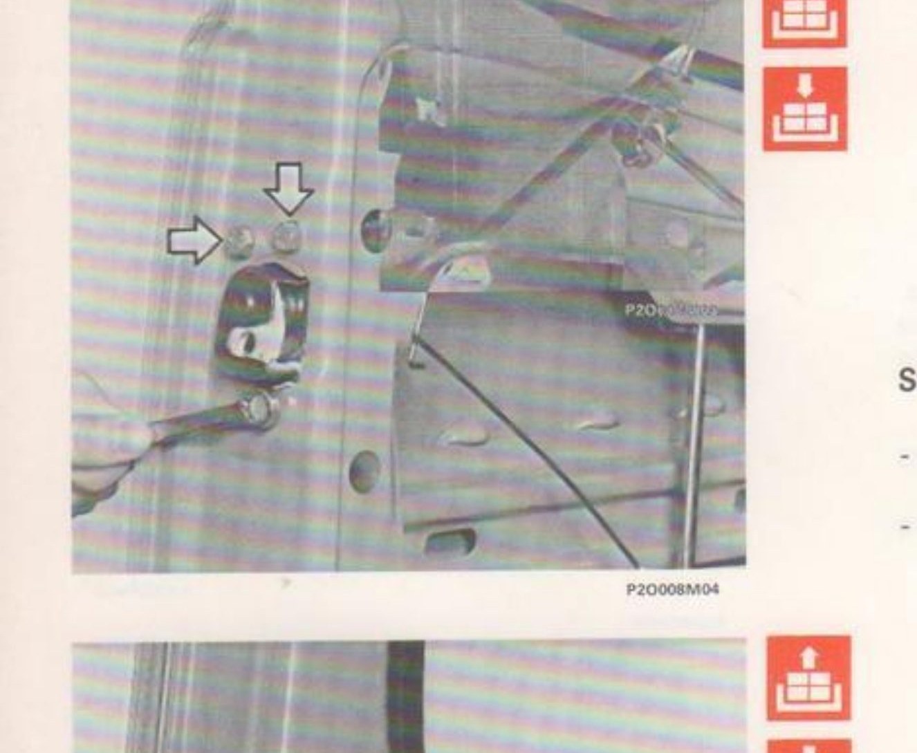 Tirante di chiusura e viti di fissaggio serratura (P2O008M04)