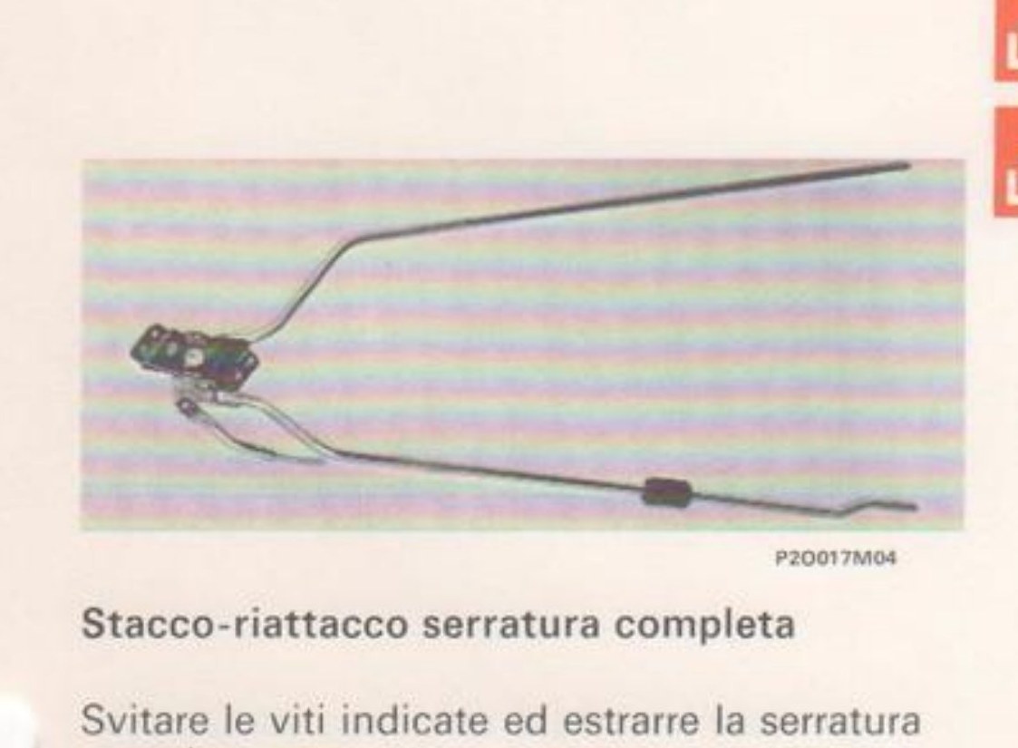 Serratura completa estratta con tirante (P2O017M04)